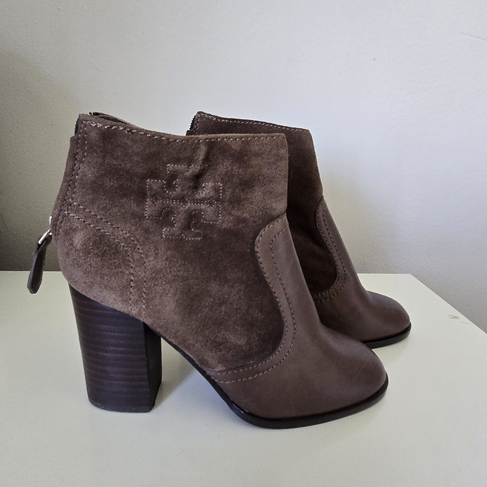 Tory Burch Brown Suede Ankle Boots